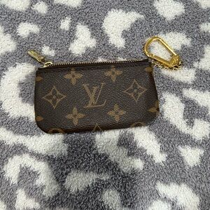 Louis Vuitton Brown Monogram Pouch with Gold Clasp